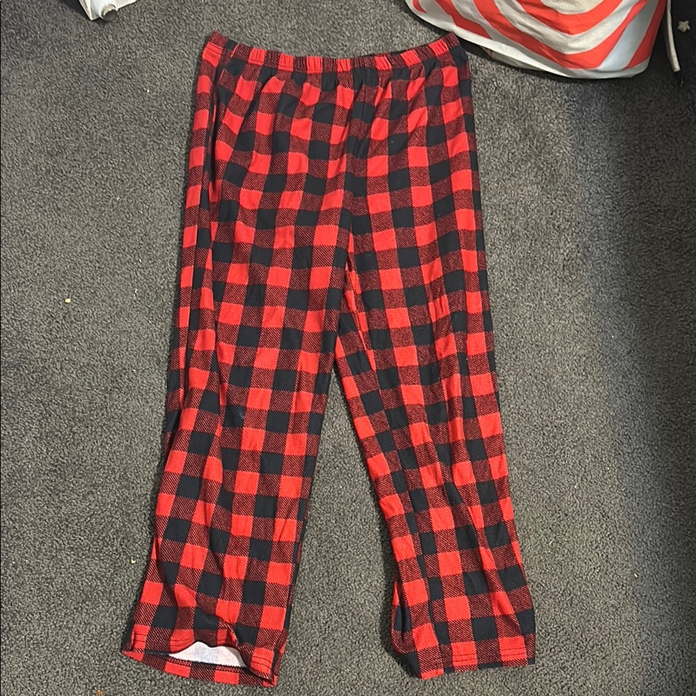 Kids Red and Black Plaid Pajama Pants
